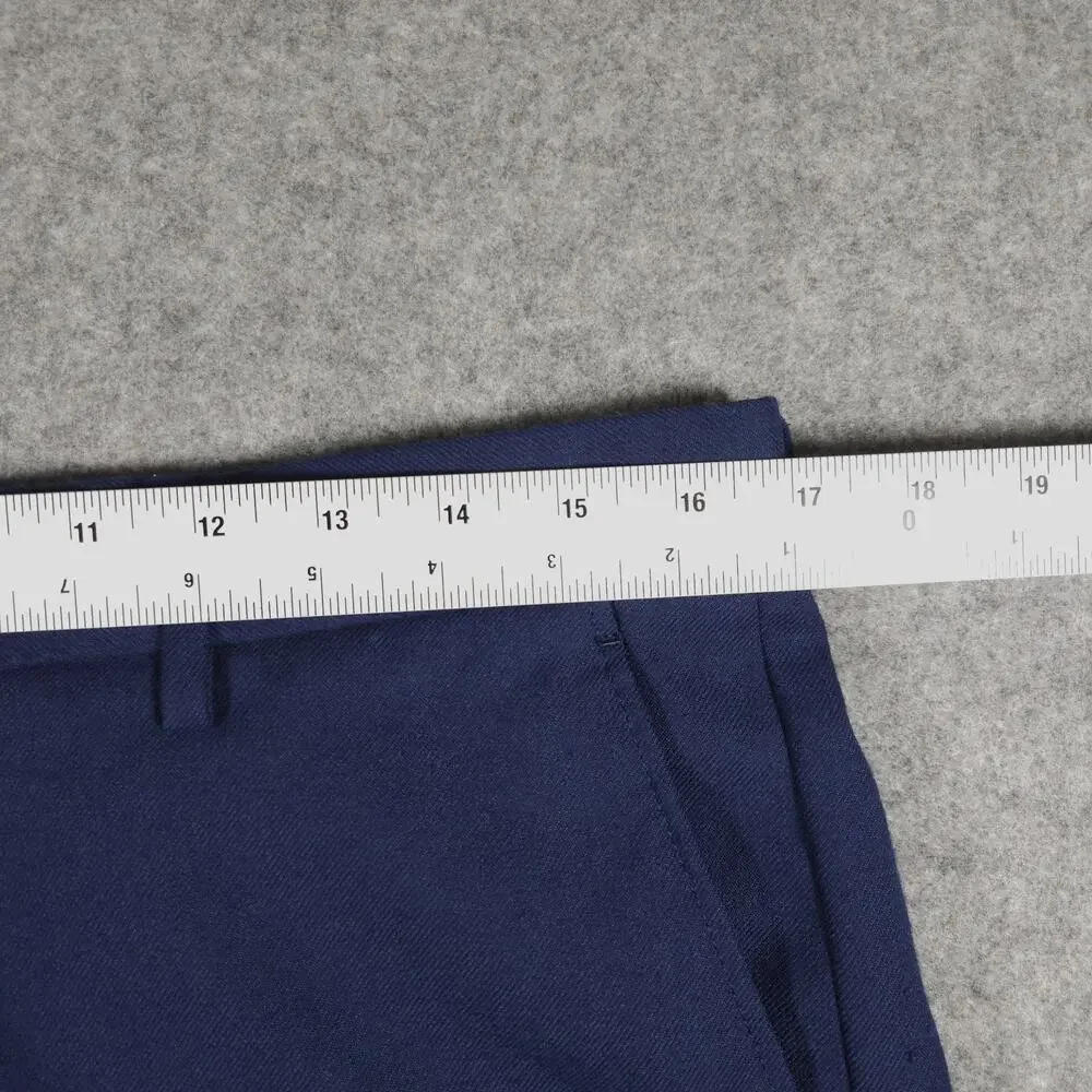J Crew Bowery Slim Fit Pants Mens Blue 100% Wool 34x32 Office Classic Navy